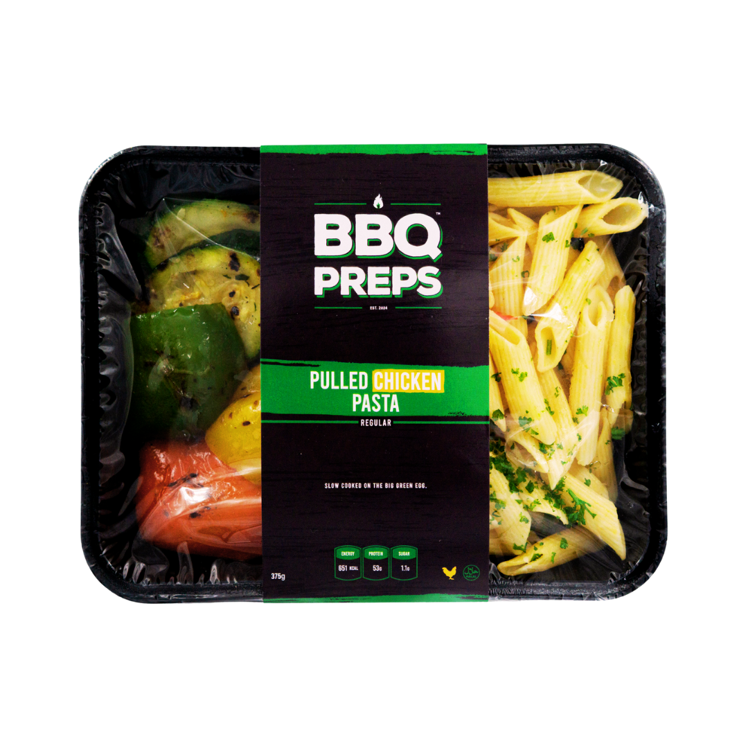 Pulled Chicken - Pasta (Rode peper & knoflook) - Gegrilde Groenten