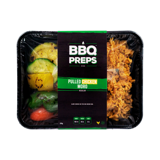 Pulled Chicken - Caribische Moro Rijst - Gegrilde Groenten